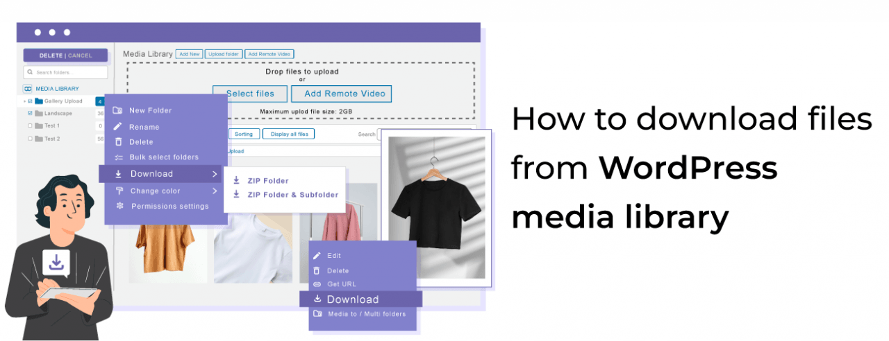 How to download files from the WordPress media library