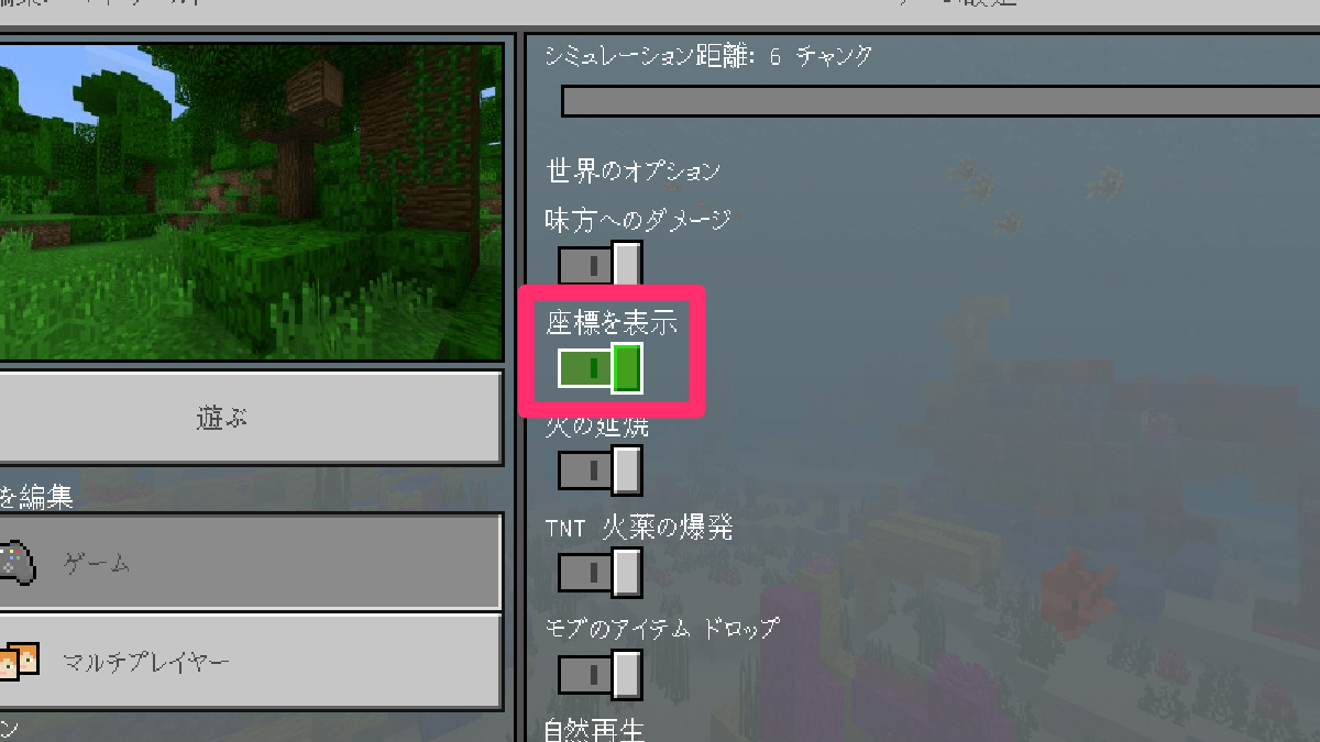 マインクラフトで同時プレイ時に迷子になった時の座標表示を簡単に設定する方法を解説 1 e3839ee382a4e383b3e382afe383a9e38395e38388e381a7e5908ce69982e38397e383ace382a4e69982e381abe8bfb7e5ad90e381abe381aae381a3e3819fe69982