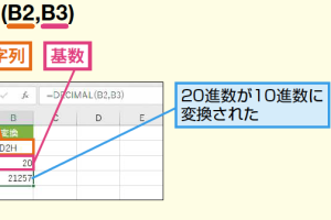 ExcelのDECIMAL関数でn進数を10進数に簡単に変換する方法