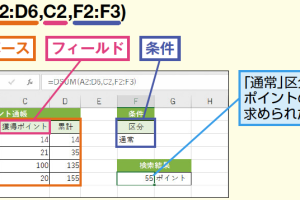 ExcelのDSUM関数で条件に合うセルの合計を簡単に求める方法