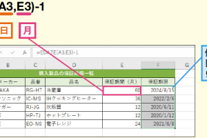 ExcelのEDATE関数で数カ月前後の日付を簡単に求める方法